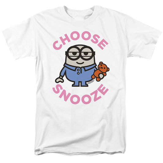 MINIONS : CHOOSE SNOOZE S\S ADULT 18\1 White 2X