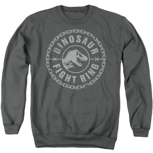 JURASSIC WORLD : DINO FIGHT RING ADULT CREW SWEAT Charcoal 2X