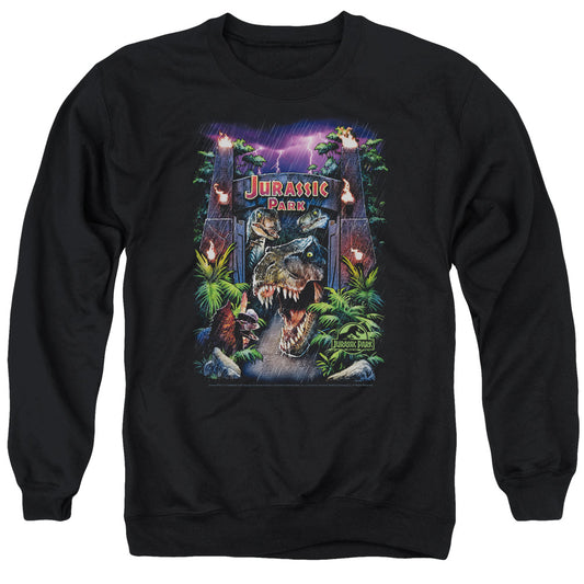 JURASSIC PARK : WELCOME TO THE PARK ADULT CREW NECK SWEATSHIRT BLACK LG