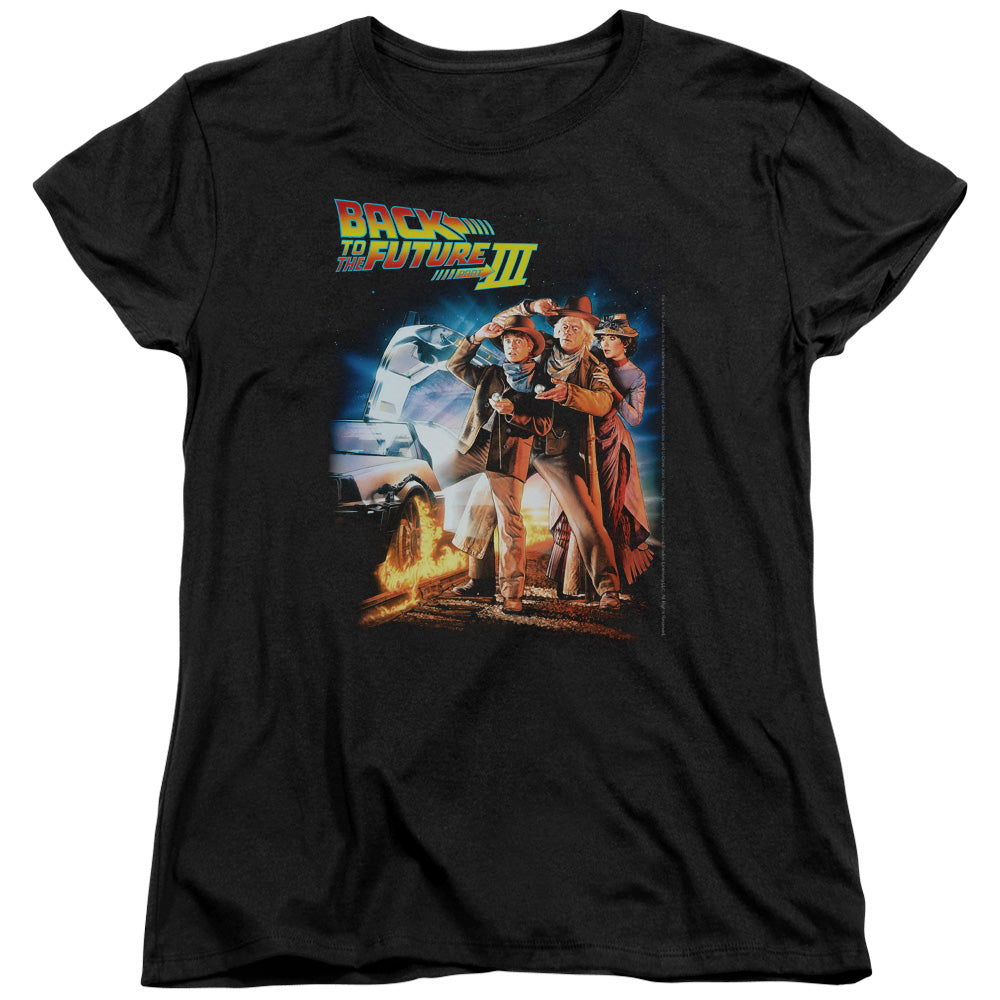 BACK TO THE FUTURE III : POSTER S\S WOMENS TEE BLACK 2X
