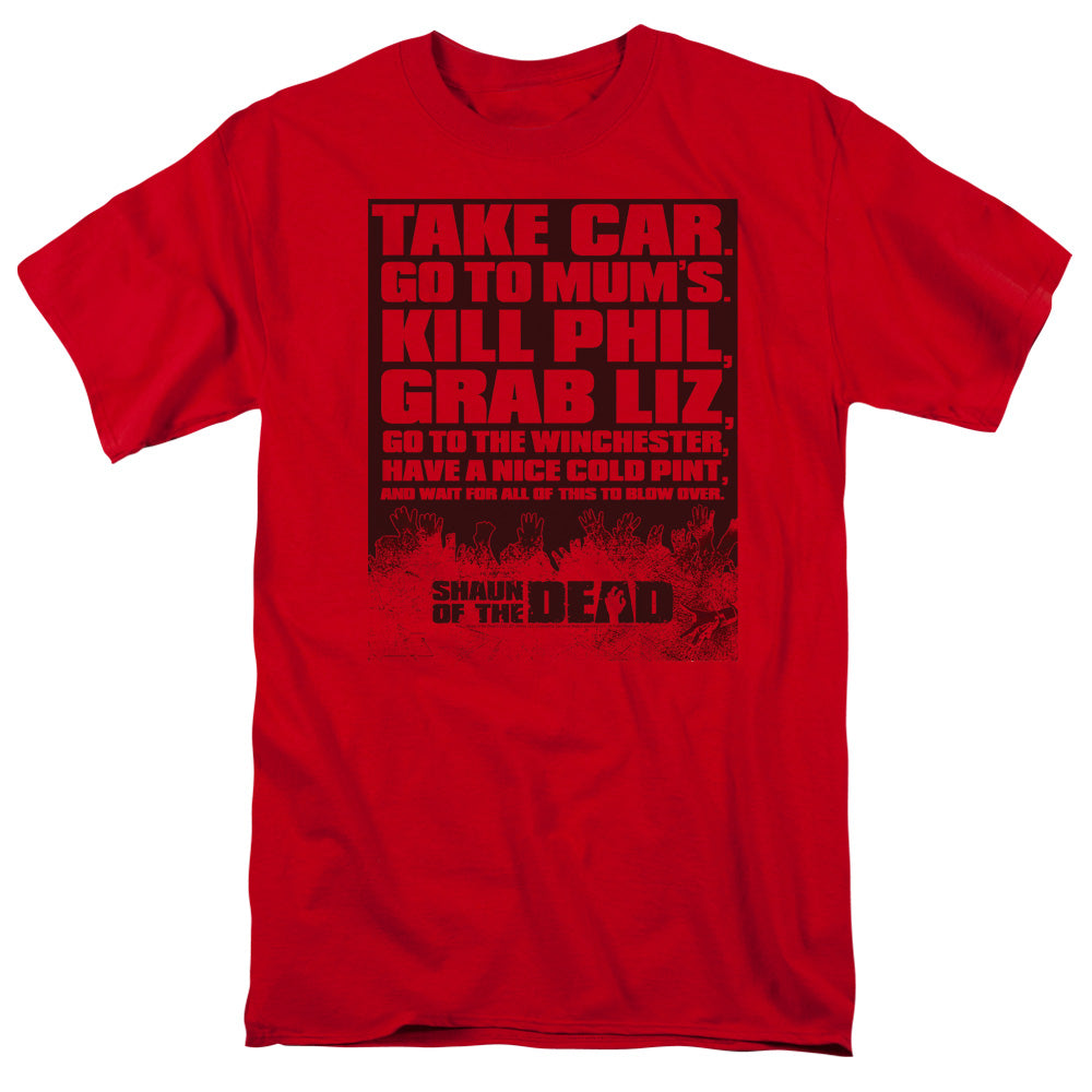 SHAUN OF THE DEAD : LIST S\S ADULT 18\1 RED XL