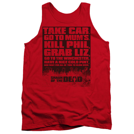 SHAUN OF THE DEAD : LIST ADULT TANK RED 2X