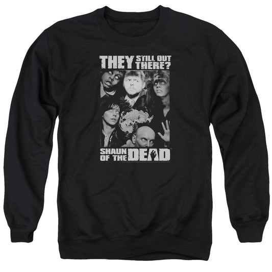 SHAUN OF THE DEAD : STILL OUT THERE ADULT CREW NECK SWEATSHIRT BLACK 2X