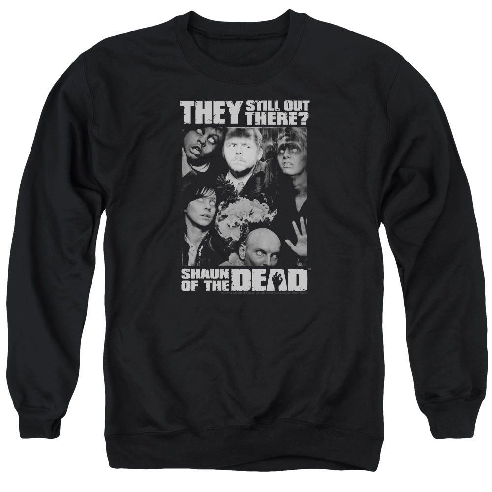 SHAUN OF THE DEAD : STILL OUT THERE ADULT CREW NECK SWEATSHIRT BLACK XL