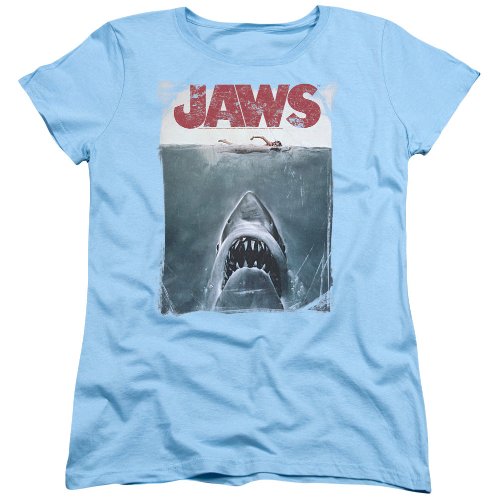 JAWS : TITLE S\S WOMENS TEE LIGHT BLUE SM