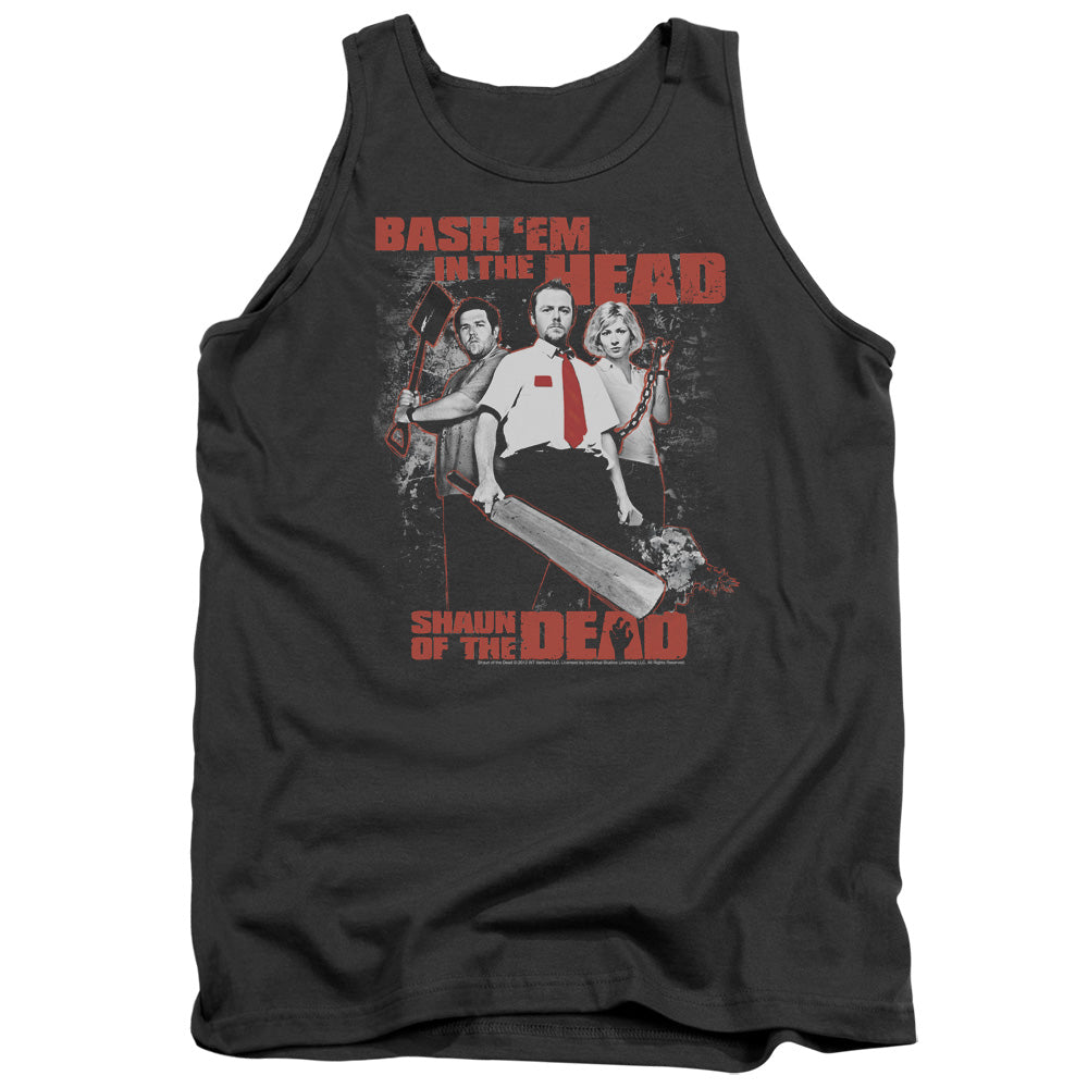 SHAUN OF THE DEAD : BASH EM ADULT TANK CHARCOAL XL