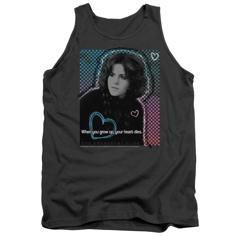 BREAKFAST CLUB : HEART DIES ADULT TANK CHARCOAL 2X