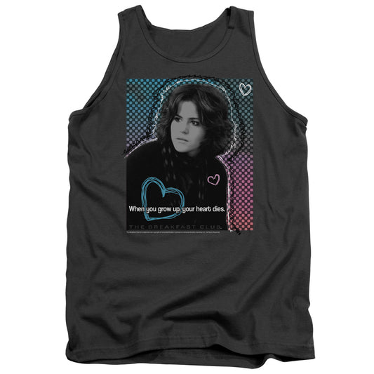 BREAKFAST CLUB : HEART DIES ADULT TANK CHARCOAL SM