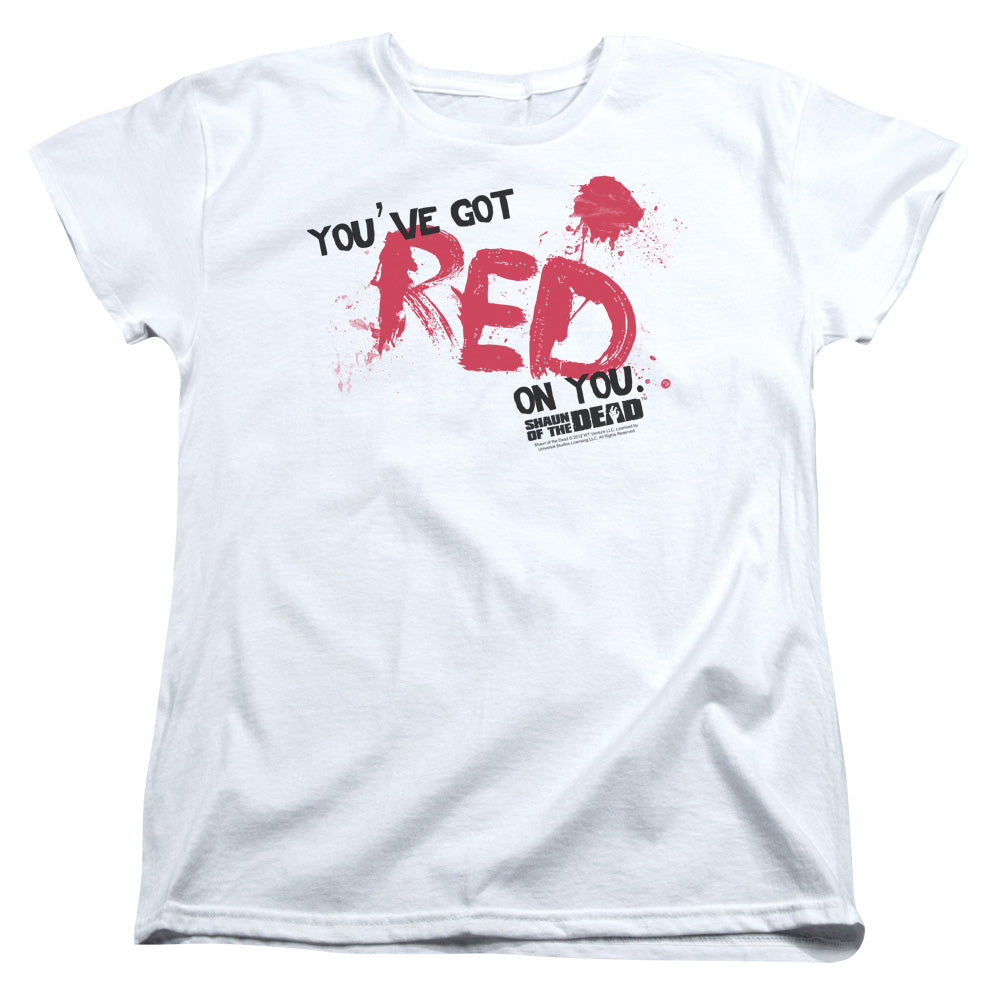 SHAUN OF THE DEAD : RED ON YOU S\S WOMENS TEE WHITE SM