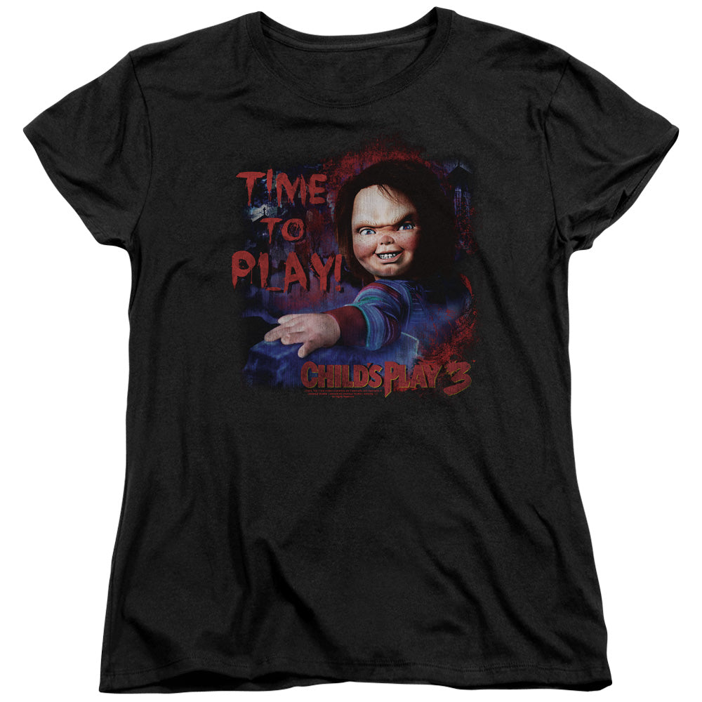 CHILD'S PLAY 3 : TIME TO PLAY S\S WOMENS TEE BLACK MD