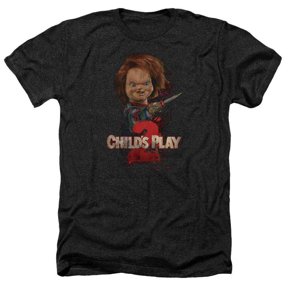 CHILD'S PLAY 2 : HERE'S CHUCKY ADULT HEATHER BLACK 2X