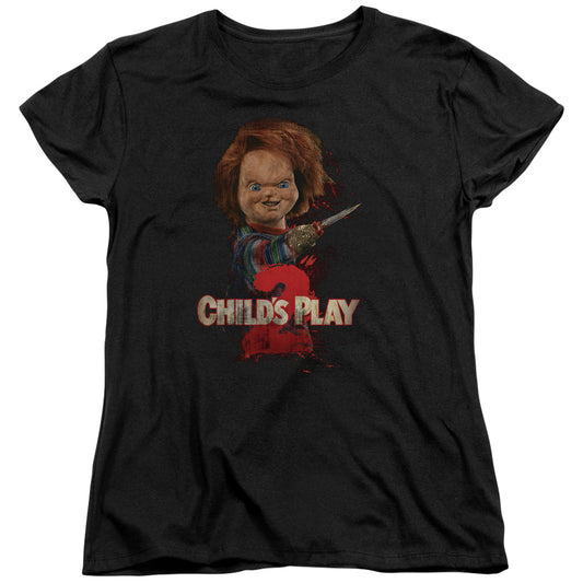 CHILD'S PLAY 2 : HERE'S CHUCKY S\S WOMENS TEE BLACK 2X