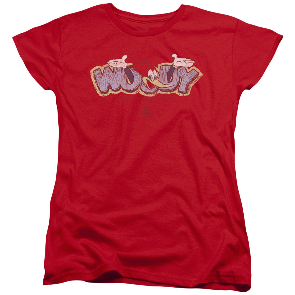 WOODY WOODPECKER : SKETCHY BIRD S\S WOMENS TEE Red MD