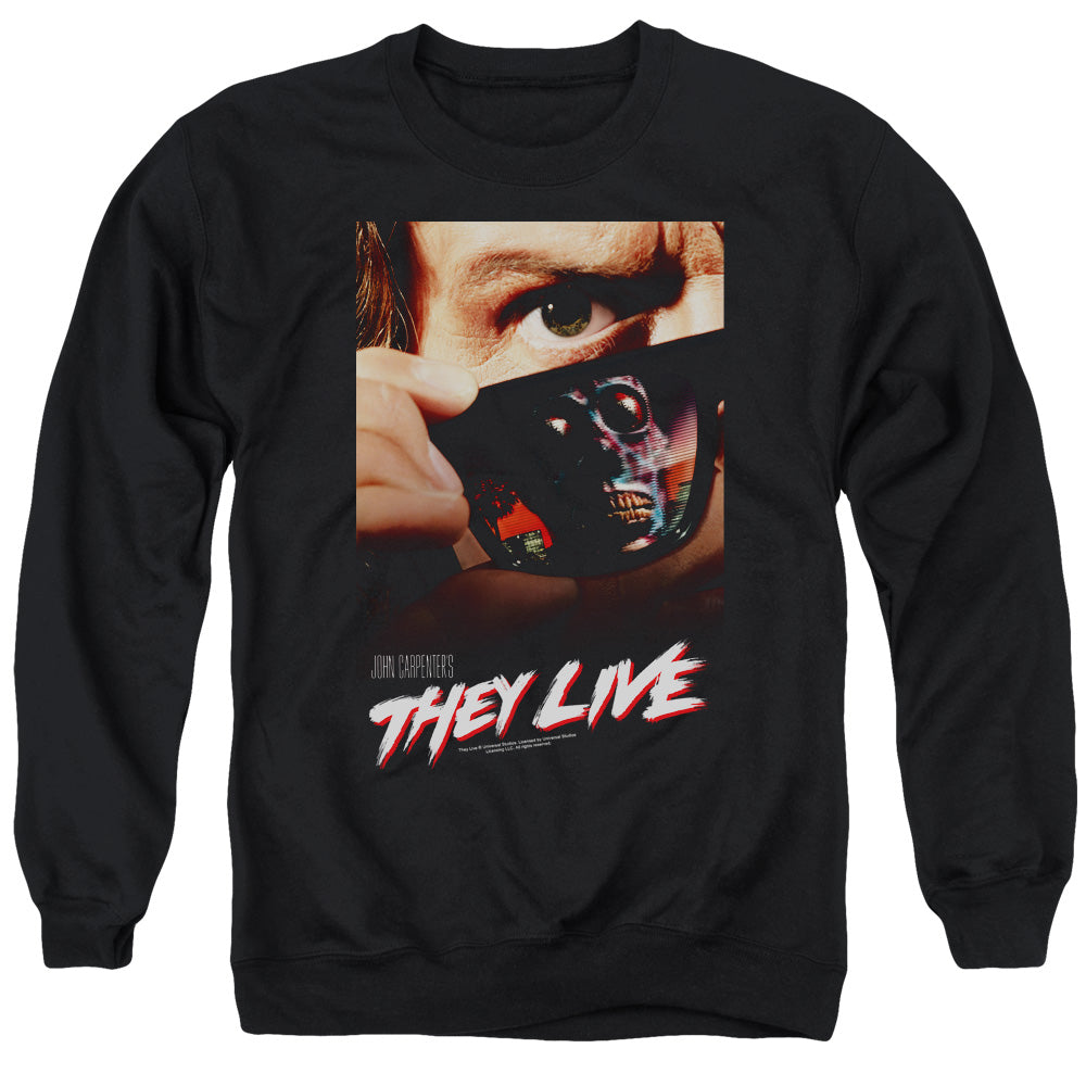 THEY LIVE : POSTER ADULT CREW NECK SWEATSHIRT BLACK 2X