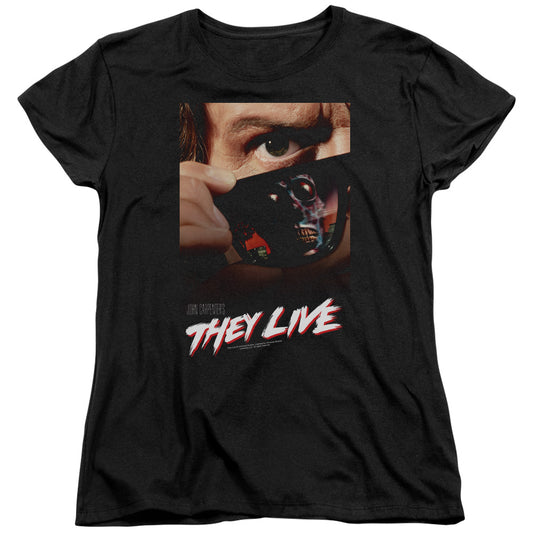 THEY LIVE : POSTER S\S WOMENS TEE BLACK MD