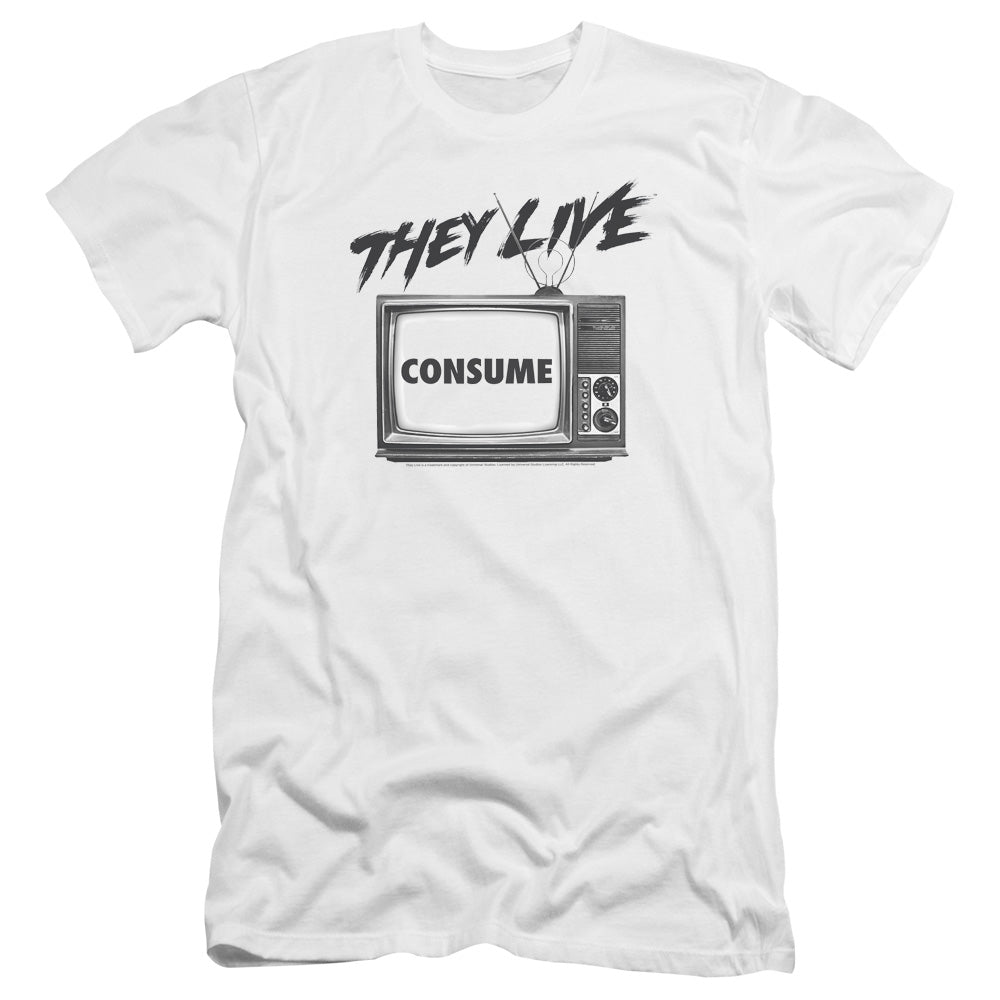 THEY LIVE : CONSUME PREMIUM CANVAS ADULT SLIM FIT 30\1 WHITE SM