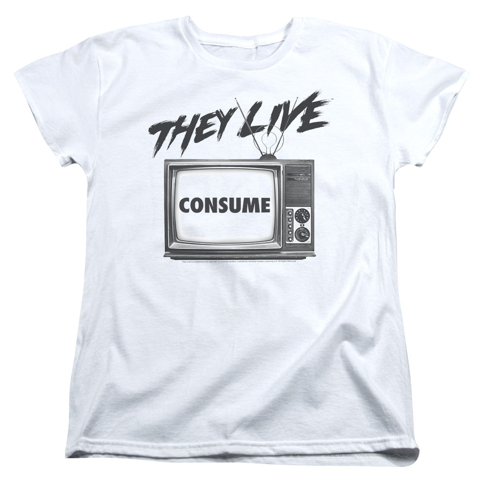 THEY LIVE : CONSUME S\S WOMENS TEE WHITE 2X