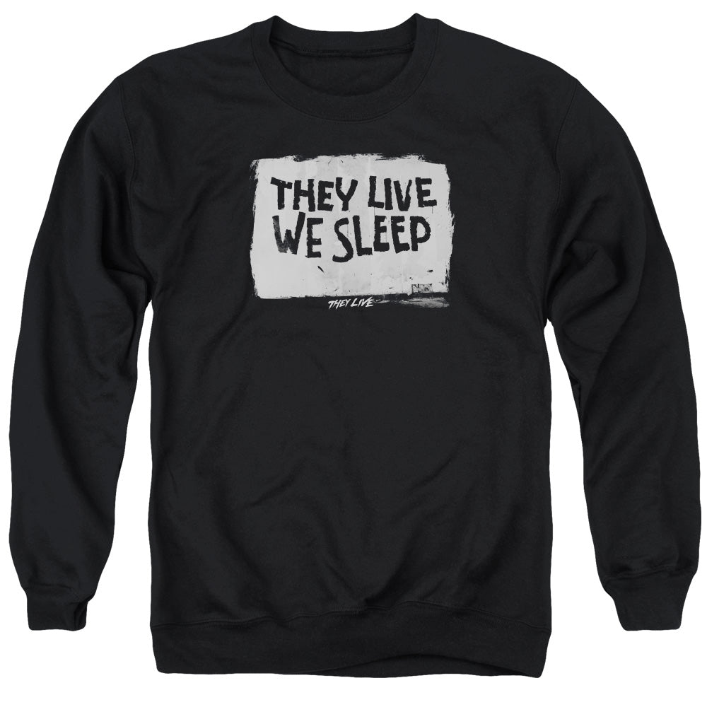 THEY LIVE : WE SLEEP ADULT CREW NECK SWEATSHIRT BLACK MD