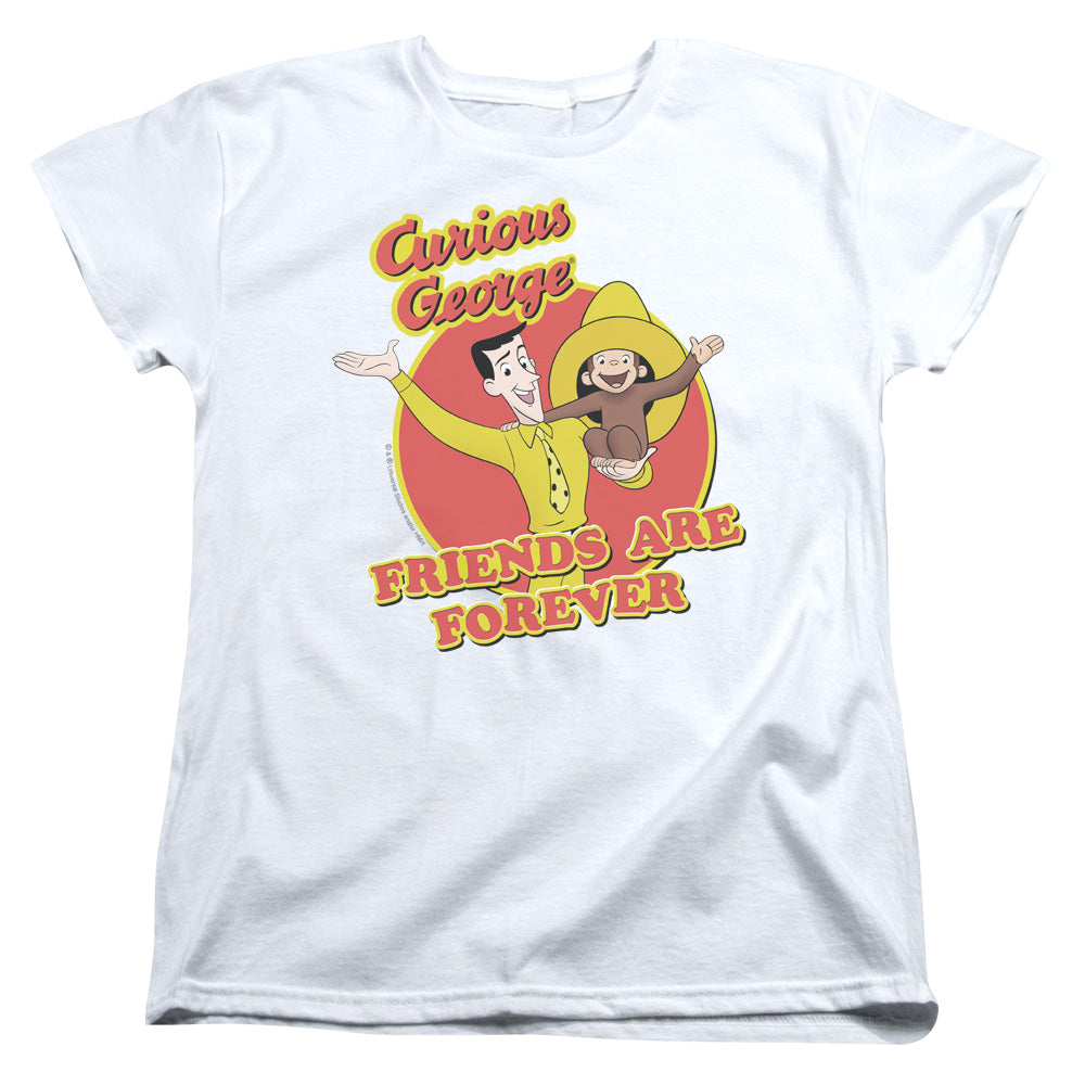 CURIOUS GEORGE : FRIENDS S\S WOMENS TEE WHITE 2X