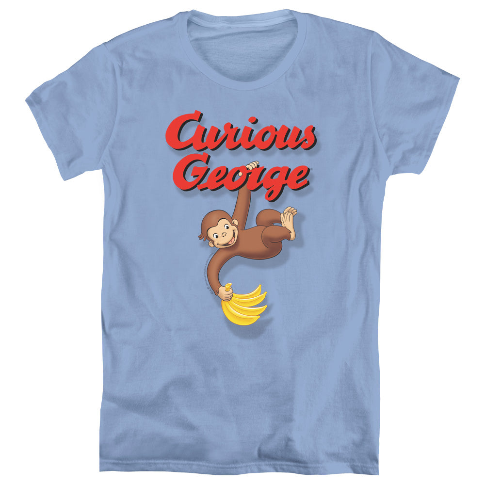 CURIOUS GEORGE : HANGIN' OUT WOMEN'S SHORT SLEEVE CAROLINA BLUE MD