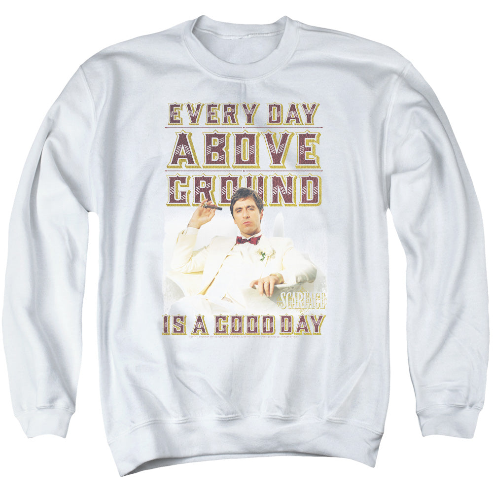 SCARFACE : ABOVE GROUND ADULT CREW NECK SWEATSHIRT WHITE 3X