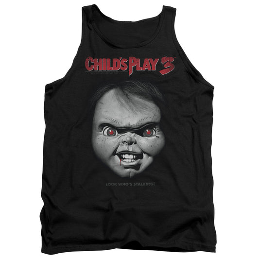 CHILD'S PLAY 3 : FACE POSTER ADULT TANK Black 2X