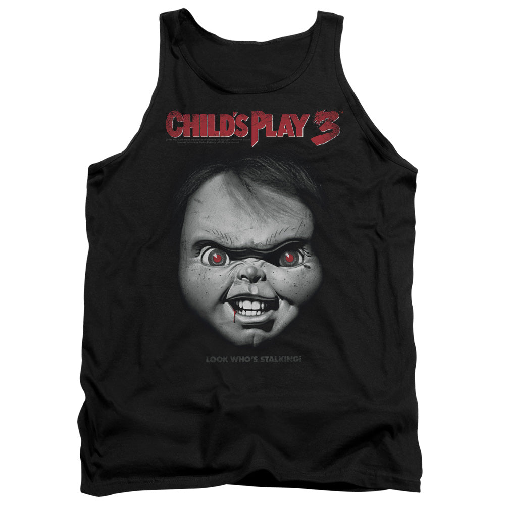 CHILD'S PLAY 3 : FACE POSTER ADULT TANK Black LG