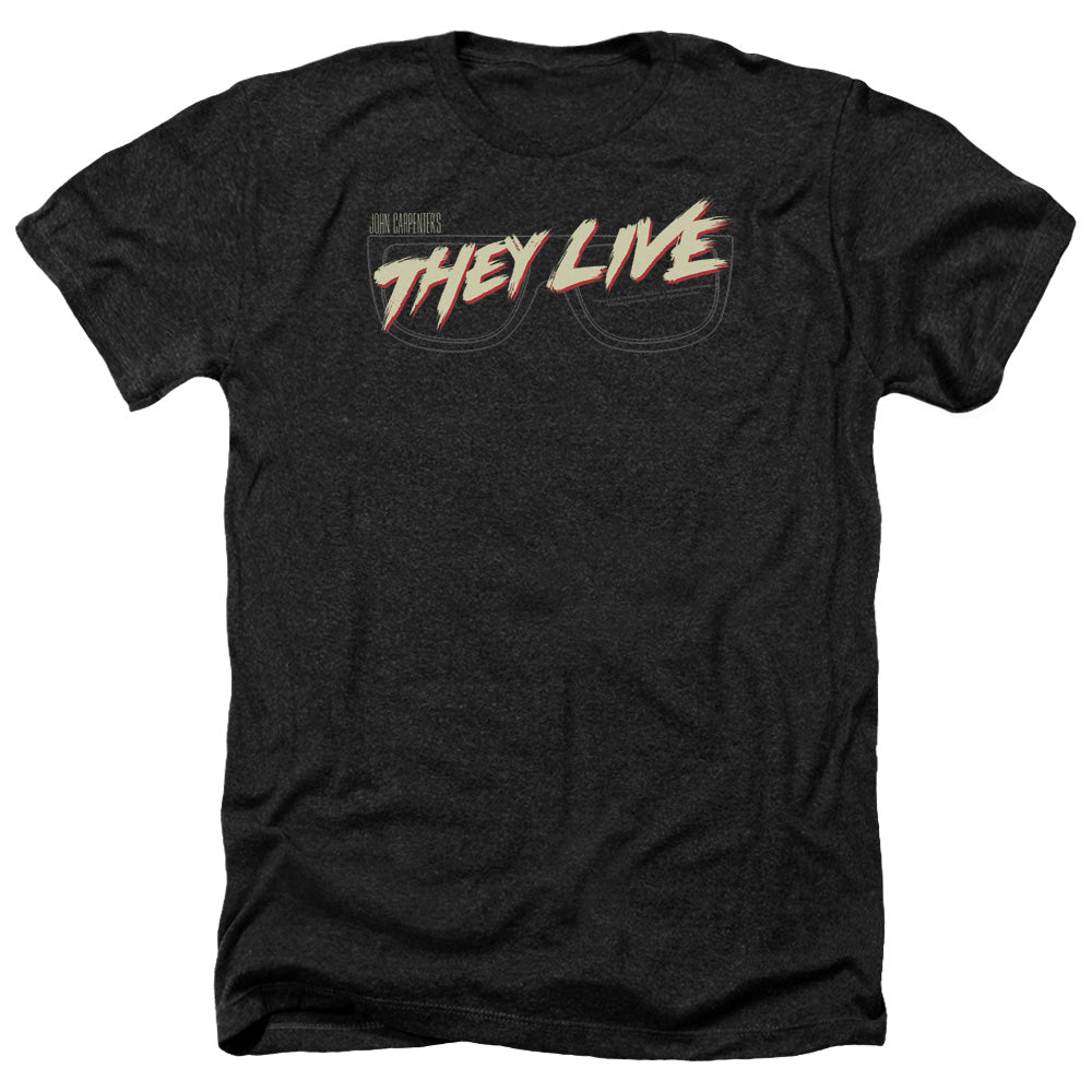 THEY LIVE : GLASSES LOGO ADULT HEATHER BLACK 3X