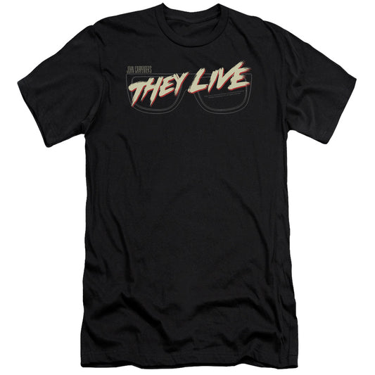 THEY LIVE : GLASSES LOGO PREMIUM CANVAS ADULT SLIM FIT 30\1 BLACK 2X