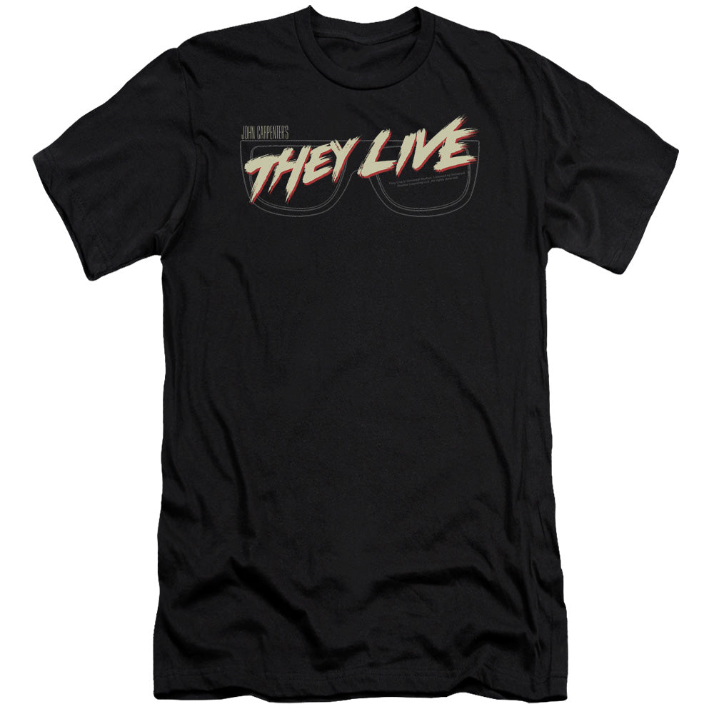 THEY LIVE : GLASSES LOGO PREMIUM CANVAS ADULT SLIM FIT 30\1 BLACK XL