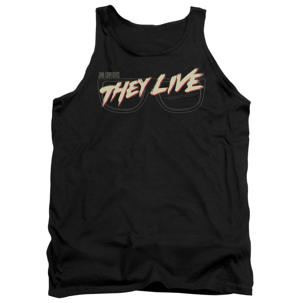 THEY LIVE : GLASSES LOGO ADULT TANK Black SM