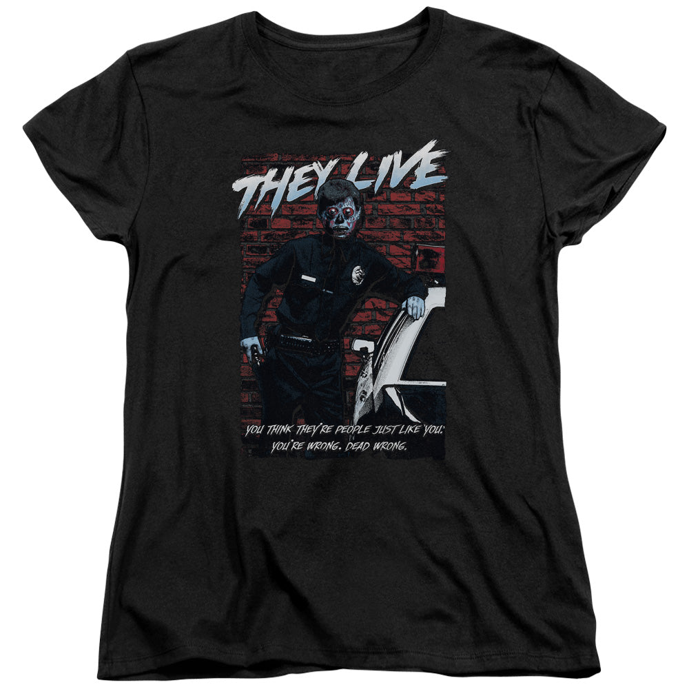 THEY LIVE : DEAD WRONG S\S WOMENS TEE Black 2X