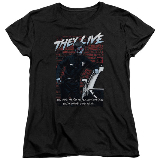 THEY LIVE : DEAD WRONG S\S WOMENS TEE Black MD