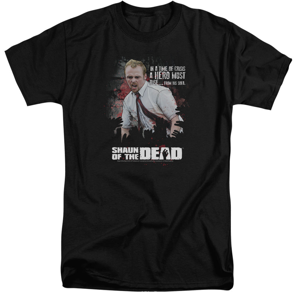 SHAUN OF THE DEAD : HERO MUST RISE S\S ADULT TALL BLACK 2X