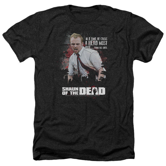 SHAUN OF THE DEAD : HERO MUST RISE ADULT HEATHER BLACK XL
