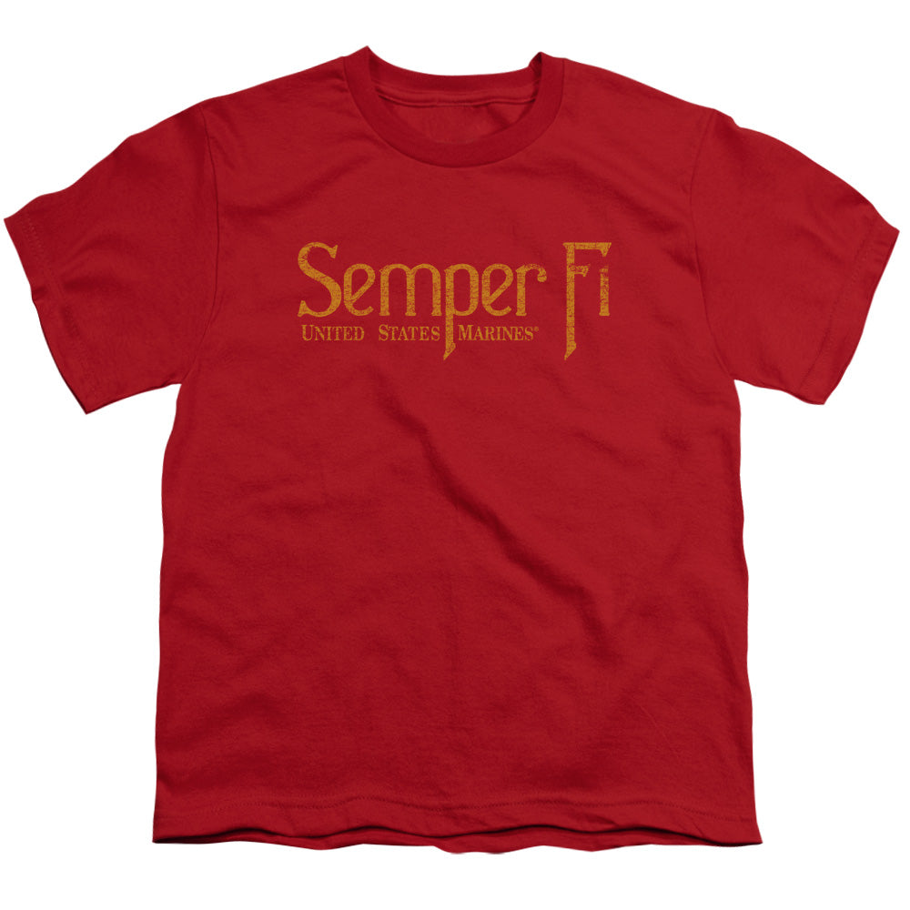 US MARINE CORPS : SEMPER FI S\S YOUTH 18\1 Red XL