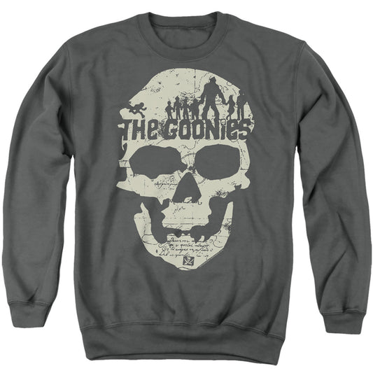 THE GOONIES : SKULL MAP ADULT CREW SWEAT Charcoal 2X