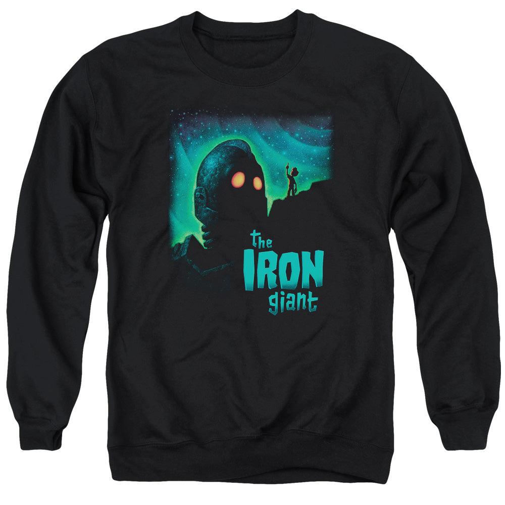 IRON GIANT : LOOK TO THE STARS ADULT CREW NECK SWEATSHIRT Black 2X