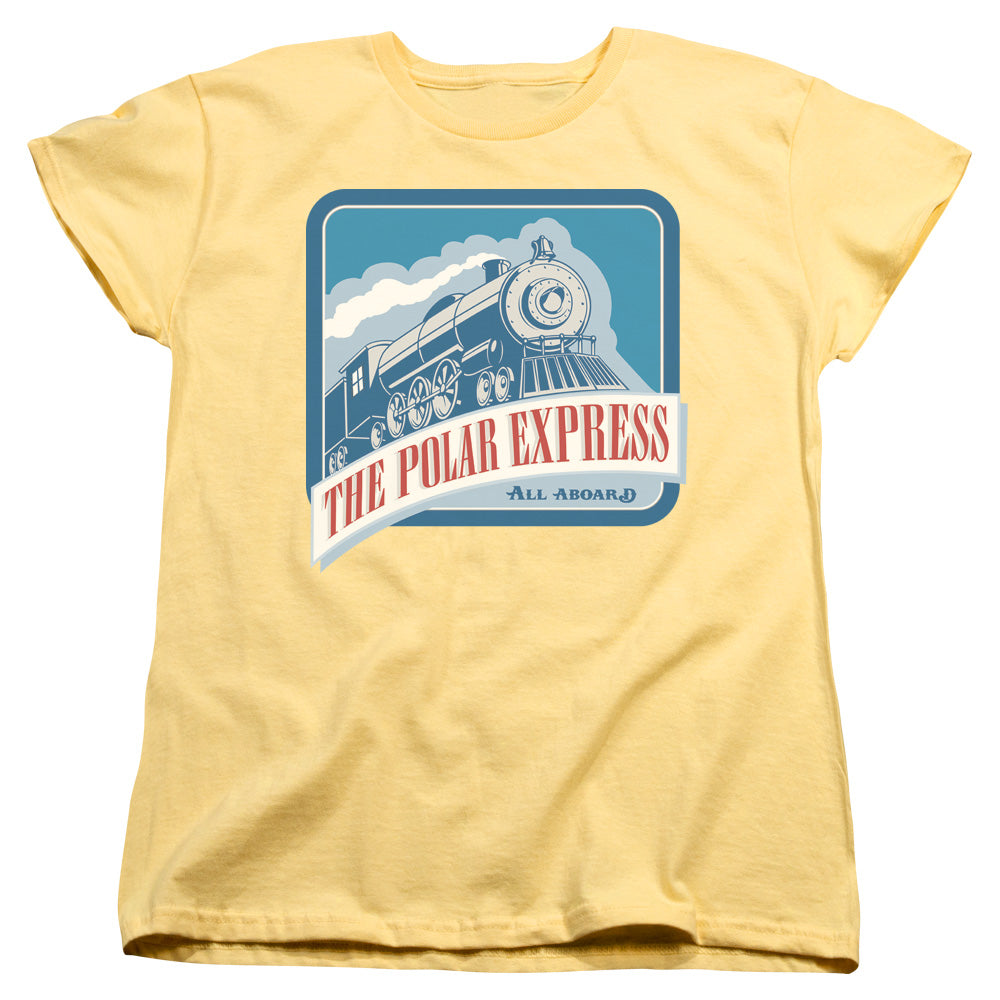 POLAR EXPRESS : ALL ABOARD S\S WOMENS TEE Banana MD