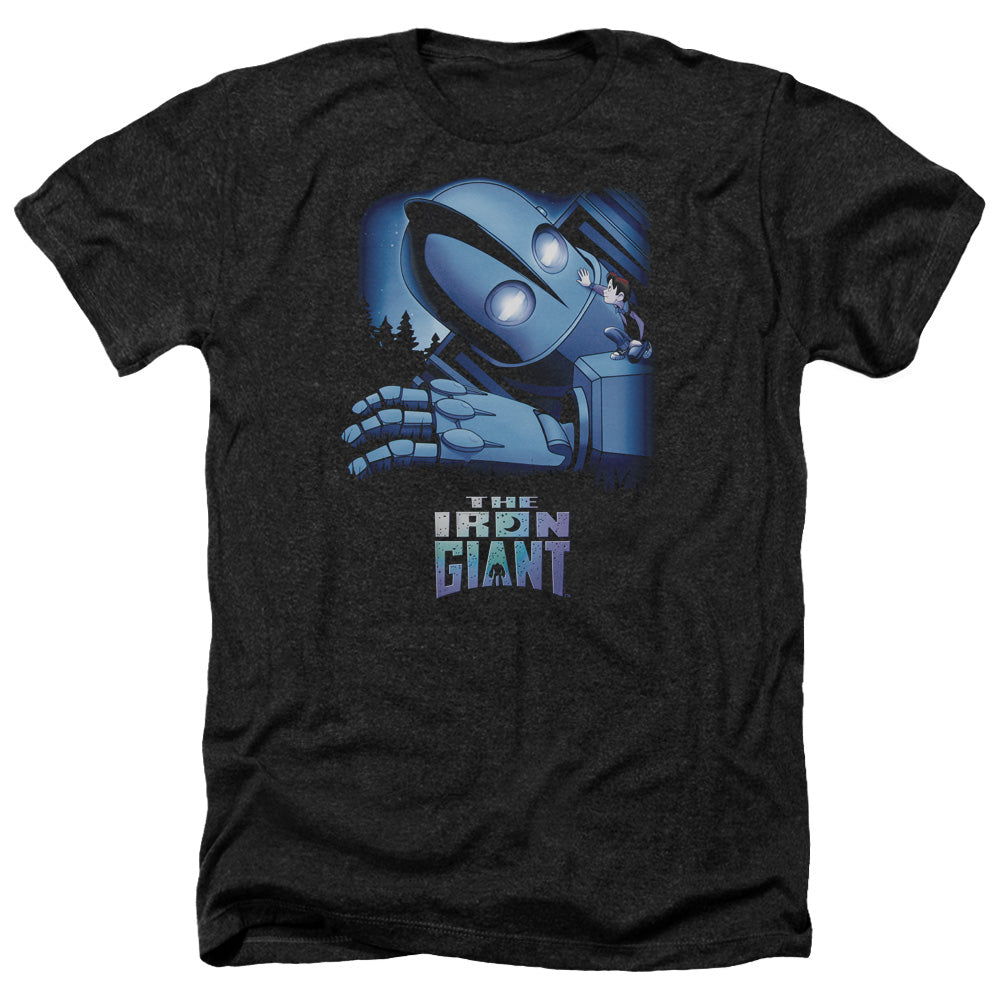 IRON GIANT : GIANT AND HOGARTH ADULT HEATHER BLACK LG