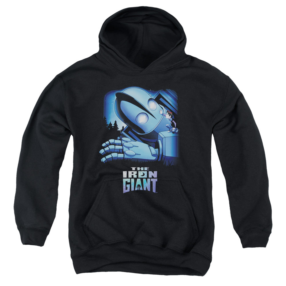 IRON GIANT : GIANT AND HOGARTH YOUTH PULL OVER HOODIE Black LG