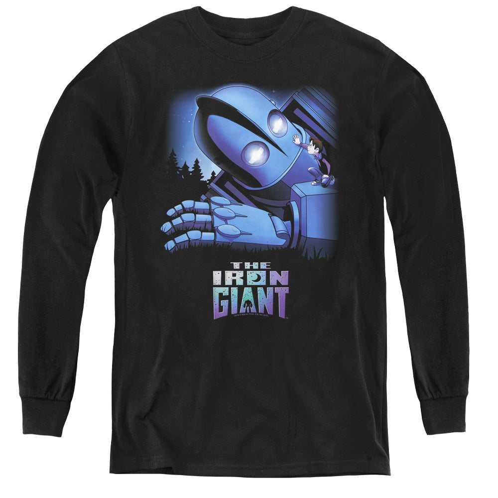 IRON GIANT : GIANT AND HOGARTH L\S YOUTH BLACK LG