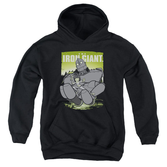 IRON GIANT : HELPING HAND YOUTH PULL OVER HOODIE Black SM