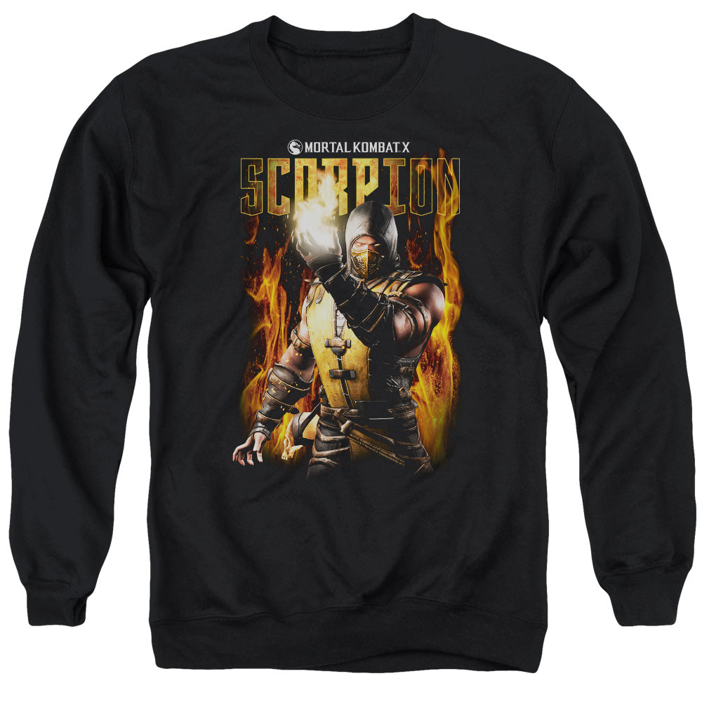 MORTAL KOMBAT : SCORPION ADULT CREW SWEAT Black LG