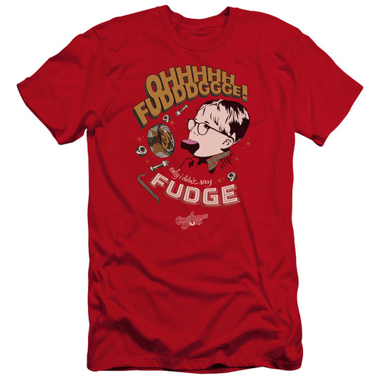 A CHRISTMAS STORY : FUDGE PREMIUM CANVAS ADULT SLIM FIT 30\1 Red 2X