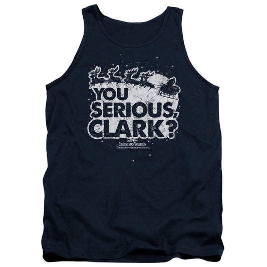 CHRISTMAS VACATION : YOU SERIOUS CLARK ADULT TANK Navy MD