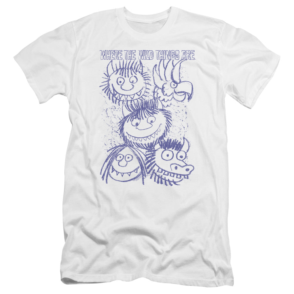 WHERE THE WILD THINGS ARE : WILD SKETCH PREMIUM CANVAS ADULT SLIM FIT 30\1 White 2X