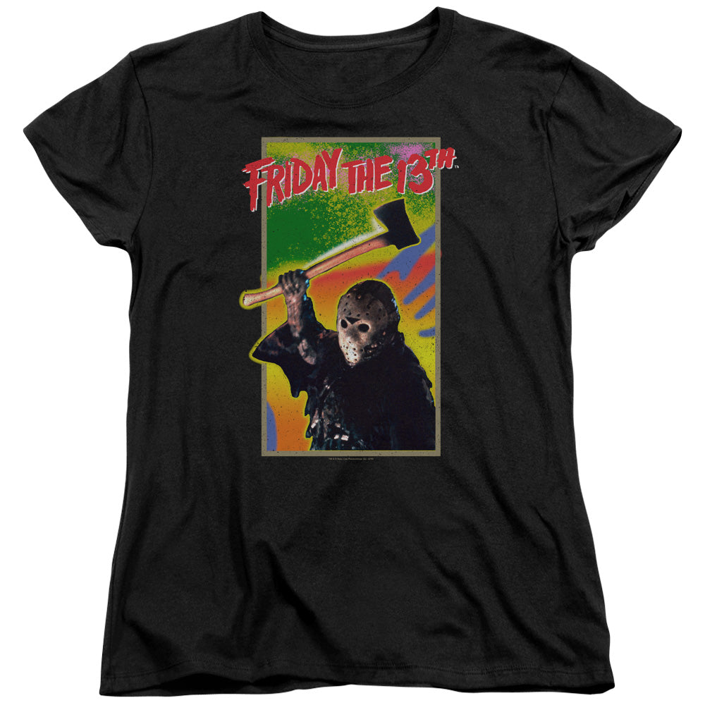 FRIDAY THE 13TH : RETRO GAME WOMENS SHORT SLEEVE Black MD