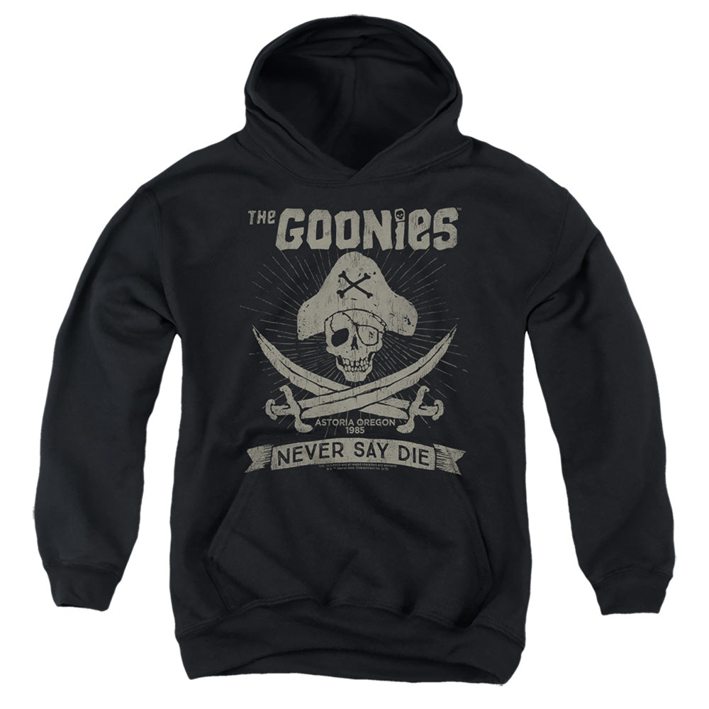 THE GOONIES : NEVER SAY DIE YOUTH PULL OVER HOODIE Black LG