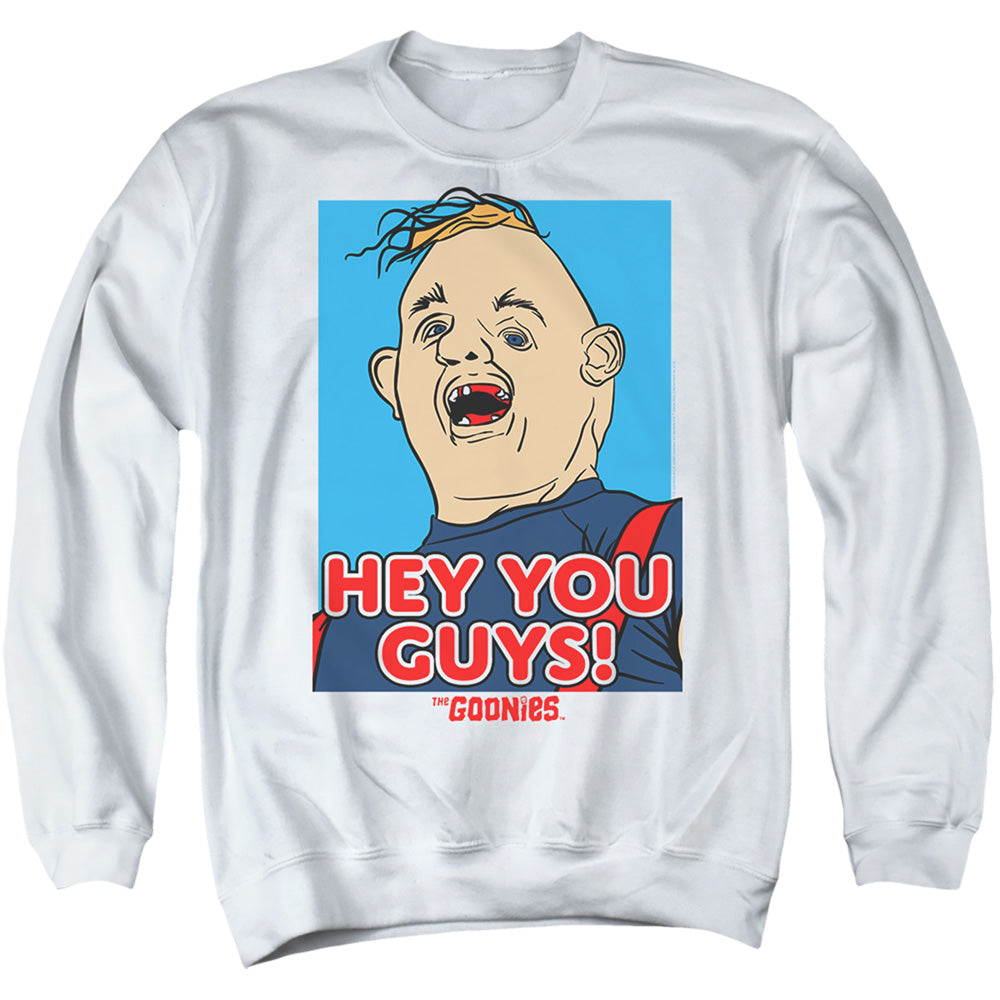 THE GOONIES : SLOTH HEY YOU GUYS ADULT CREW SWEAT White LG